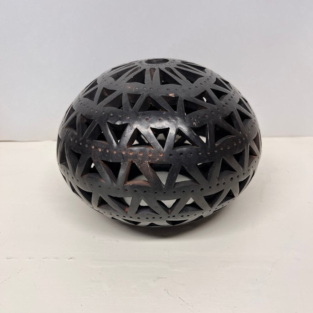 Handcrafted Black Pottery of Oaxaca Mexico Luminary Vessel